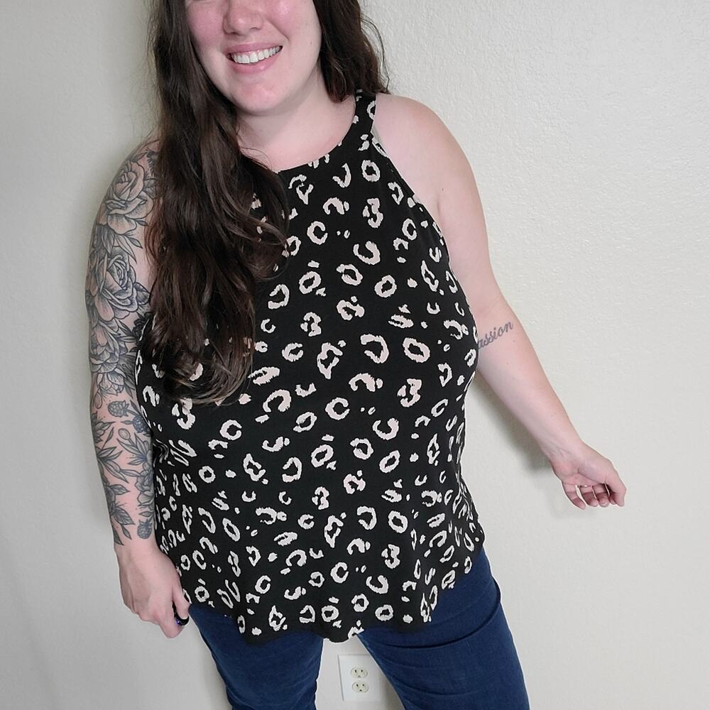 Torrid Black and Tan Leopard Print Women's Tank Top 1X Plus